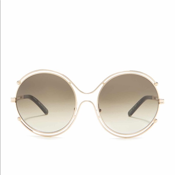 CHLOE Round oversized 59mm gold khaki sunglasses main image 4